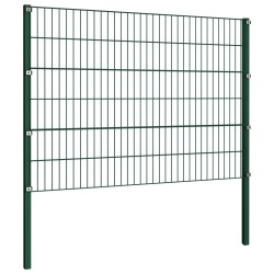 vidaXL Zaunfeld mit Pfosten Eisen 1,7 x 1,2 m Grün