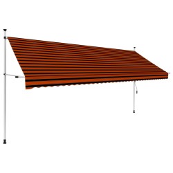 vidaXL Einziehbare Markise Handbetrieben 400 cm Orange und Braun