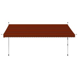 vidaXL Einziehbare Markise Handbetrieben 400 cm Orange und Braun
