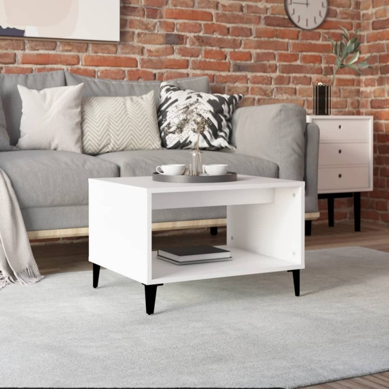 vidaXL Couchtisch Weiß 60x50x40 cm Holzwerkstoff vidaXL Couchtisch Weiß 60x50x40 cm Holzwerkstoff