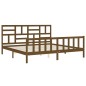 Massivholzbett mit Kopfteil Honigbraun 200x200 cm Massivholzbett mit Kopfteil Honigbraun 200x200 cm
