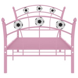 vidaXL Einzelbett mit Fußball-Design Rosa Metall 90x200 cm