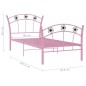 vidaXL Einzelbett mit Fußball-Design Rosa Metall 90x200 cm vidaXL Einzelbett mit Fußball-Design Rosa Metall 90x200 cm
