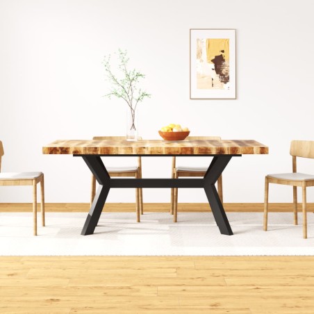 vidaXL Esstisch Mangoholz Massiv und Stahlrahmen 180 cm