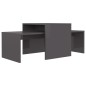 vidaXL Couchtisch-Set Hochglanz-Grau 100x48x40 cm Holzwerkstoff vidaXL Couchtisch-Set Hochglanz-Grau 100x48x40 cm Holzwerkstoff