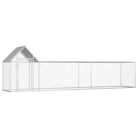 vidaXL Hühnerstall 5x1x1,5 m Verzinkter Stahl