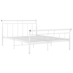 vidaXL Bettgestell Weiß Metall 140x200 cm