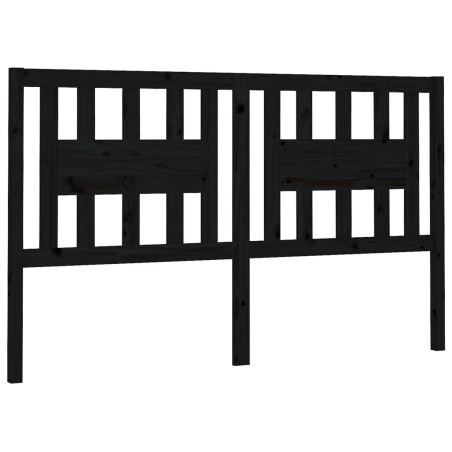 vidaXL Kopfteil Schwarz 146x4x100 cm Massivholz Kiefer