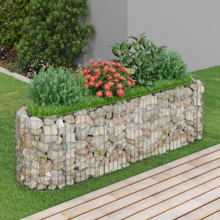 vidaXL Gabionen-Hochbeet Verzinktes Eisen 190x50x50 cm