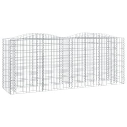 vidaXL Gabionen-Hochbeet mit Hochbogen 200x50x100 cm Verzinktes Eisen