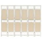 vidaXL 6-tlg. Raumteiler Creme 210x165 cm Stoff vidaXL 6-tlg. Raumteiler Creme 210x165 cm Stoff