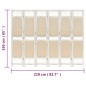 vidaXL 6-tlg. Raumteiler Creme 210x165 cm Stoff vidaXL 6-tlg. Raumteiler Creme 210x165 cm Stoff