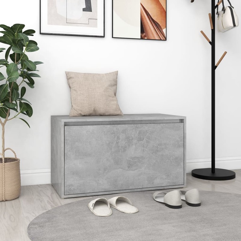 vidaXL Flurbank 80x40x45 cm Betongrau Holzwerkstoff vidaXL Flurbank 80x40x45 cm Betongrau Holzwerkstoff