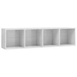 vidaXL Bücherregal/TV-Schrank Hochglanz-Weiß 143×30×36 cm