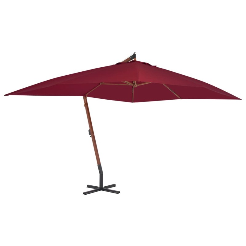 vidaXL Ampelshirm mit Holzmast 400x300 cm Bordeauxrot vidaXL Ampelshirm mit Holzmast 400x300 cm Bordeauxrot