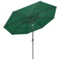 vidaXL Sonnenschirm mit Aluminium-Mast 3-lagig Grün 3 m vidaXL Sonnenschirm mit Aluminium-Mast 3-lagig Grün 3 m