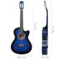 vidaXL Westerngitarre Cutaway mit 6 Saiten Blau-Schattiert 38" vidaXL Westerngitarre Cutaway mit 6 Saiten Blau-Schattiert 38"