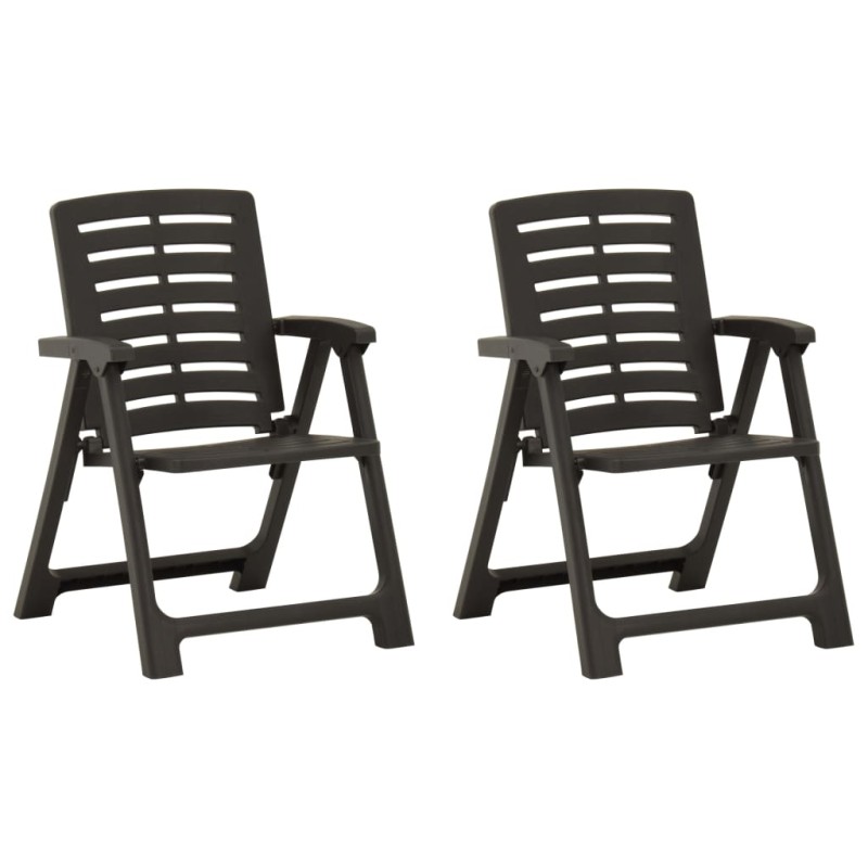 vidaXL Gartenstühle 2 Stk. Kunststoff Anthrazit vidaXL Gartenstühle 2 Stk. Kunststoff Anthrazit