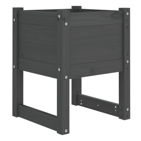 vidaXL Pflanzkübel Grau 40x40x52,5 cm Massivholz Kiefer