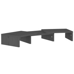 vidaXL Monitorständer Grau 60x24x10,5 cm Massivholz Kiefer