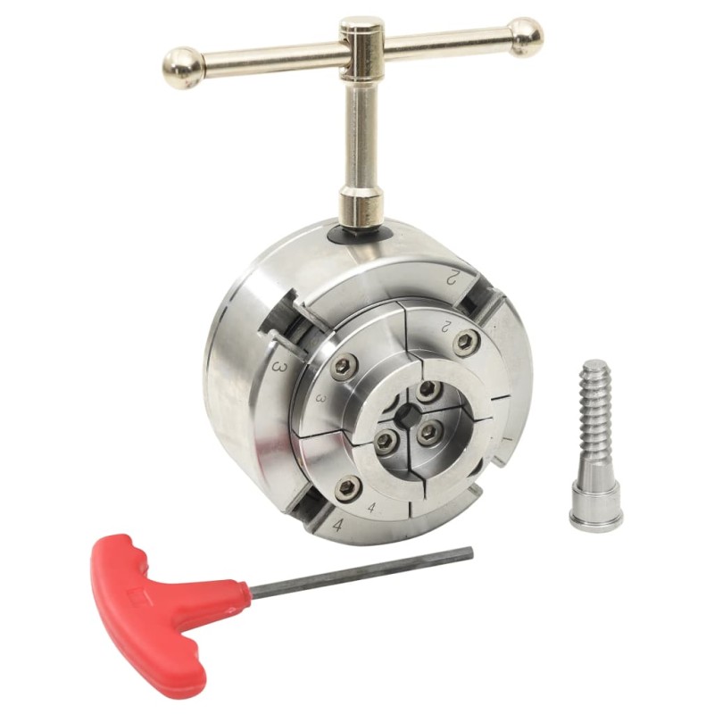 vidaXL 4-Backen-Drechselfutter mit M33 Aufnahme Stahl Silbern 96 mm vidaXL 4-Backen-Drechselfutter mit M33 Aufnahme Stahl Silbern 96 mm