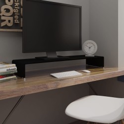 vidaXL TV-Tisch/Bildschirmerhöhung Glas Schwarz 100x30x13 cm