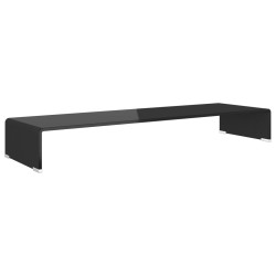 vidaXL TV-Tisch/Bildschirmerhöhung Glas Schwarz 100x30x13 cm