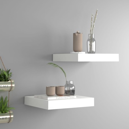 vidaXL Schwebende Wandregale 2 Stk. Weiß 23x23,5x3,8cm MDF