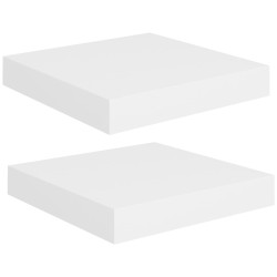 vidaXL Schwebende Wandregale 2 Stk. Weiß 23x23,5x3,8cm MDF