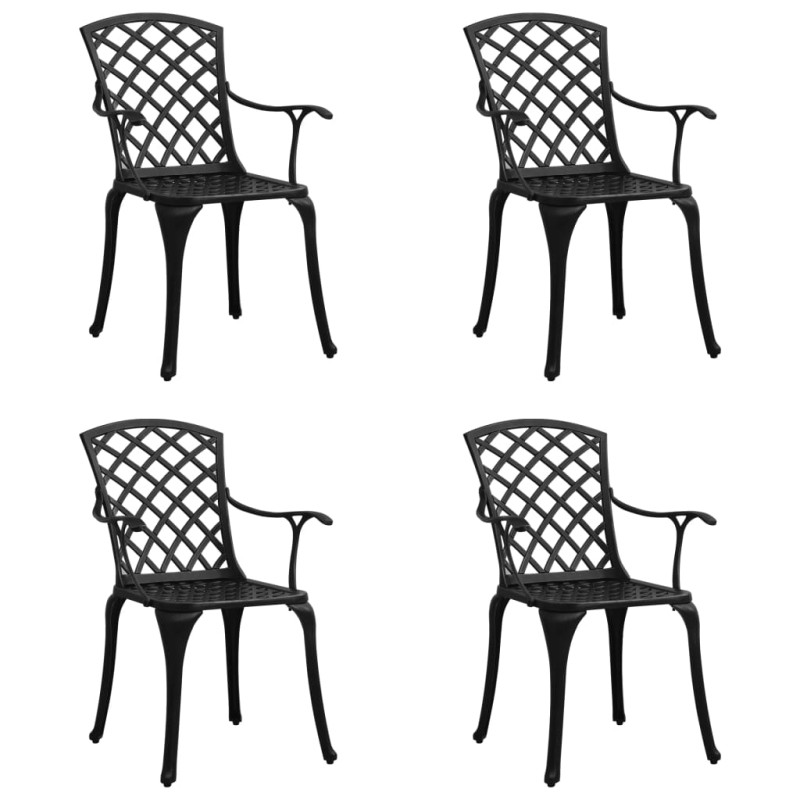 vidaXL Gartenstühle 4 Stk. Aluminiumguss Schwarz vidaXL Gartenstühle 4 Stk. Aluminiumguss Schwarz