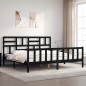 vidaXL Massivholzbett mit Kopfteil Schwarz 200x200 cm vidaXL Massivholzbett mit Kopfteil Schwarz 200x200 cm