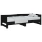 vidaXL Ausziehbares Tagesbett Schwarz Massivholz Kiefer 2x(80x200) cm vidaXL Ausziehbares Tagesbett Schwarz Massivholz Kiefer 2x(80x200) cm