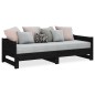 vidaXL Ausziehbares Tagesbett Schwarz Massivholz Kiefer 2x(80x200) cm vidaXL Ausziehbares Tagesbett Schwarz Massivholz Kiefer 2x(80x200) cm