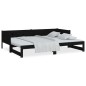 vidaXL Ausziehbares Tagesbett Schwarz Massivholz Kiefer 2x(80x200) cm vidaXL Ausziehbares Tagesbett Schwarz Massivholz Kiefer 2x(80x200) cm