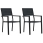 vidaXL Gartenstühle 2 Stk. Schwarz HDPE Holz-Optik vidaXL Gartenstühle 2 Stk. Schwarz HDPE Holz-Optik