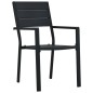 vidaXL Gartenstühle 2 Stk. Schwarz HDPE Holz-Optik vidaXL Gartenstühle 2 Stk. Schwarz HDPE Holz-Optik