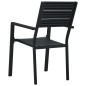 vidaXL Gartenstühle 2 Stk. Schwarz HDPE Holz-Optik vidaXL Gartenstühle 2 Stk. Schwarz HDPE Holz-Optik