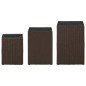 vidaXL Beistelltische 3 Stk. mit Glasplatten Braun Poly Rattan vidaXL Beistelltische 3 Stk. mit Glasplatten Braun Poly Rattan