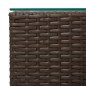 vidaXL Beistelltische 3 Stk. mit Glasplatten Braun Poly Rattan vidaXL Beistelltische 3 Stk. mit Glasplatten Braun Poly Rattan