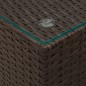 vidaXL Beistelltische 3 Stk. mit Glasplatten Braun Poly Rattan vidaXL Beistelltische 3 Stk. mit Glasplatten Braun Poly Rattan