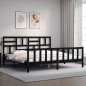 vidaXL Massivholzbett mit Kopfteil Schwarz 200x200 cm vidaXL Massivholzbett mit Kopfteil Schwarz 200x200 cm