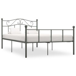 vidaXL Bettgestell Grau Metall 120x200 cm