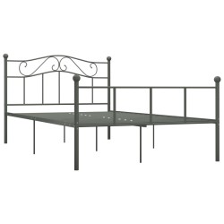vidaXL Bettgestell Grau Metall 120x200 cm