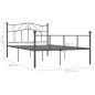 vidaXL Bettgestell Grau Metall 120x200 cm vidaXL Bettgestell Grau Metall 120x200 cm