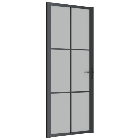 vidaXL Innentür 83x201,5 cm Schwarz Mattglas und Aluminium