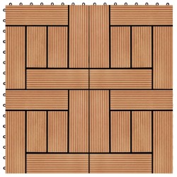 vidaXL Terrassenfliesen 11 Stück WPC 30 x 30 cm 1 qm Teakholzfarbe