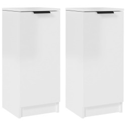 vidaXL Sideboards 2 Stk. Hochglanz-Weiß 30x30x70 cm Holzwerkstoff