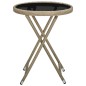 vidaXL Beistelltisch Beige 60 cm Poly Rattan und Hartglas vidaXL Beistelltisch Beige 60 cm Poly Rattan und Hartglas