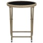 vidaXL Beistelltisch Beige 60 cm Poly Rattan und Hartglas vidaXL Beistelltisch Beige 60 cm Poly Rattan und Hartglas
