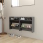 vidaXL Wand-Schuhschränke 2 Stk. Hochglanz-Grau 60x18x60cm